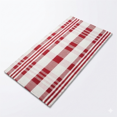 Red & White Plaid Poly-Cotto...